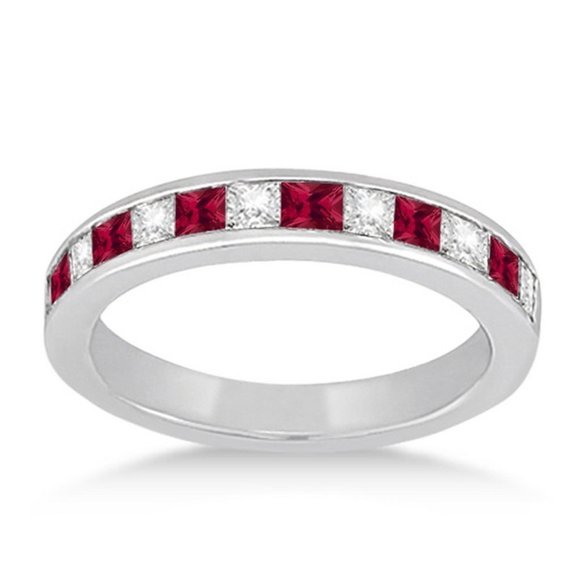 "Attractive 925 Silver Plated Red Cubic Zirconia Couple Ring, FB16FA1083 - Picture 2 of 3